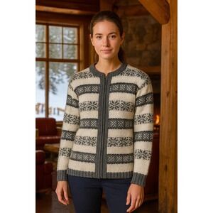 Vintage‎ Revere Olav Andersen Norwegian Design Zip Cardigan Sweater Medium Gray